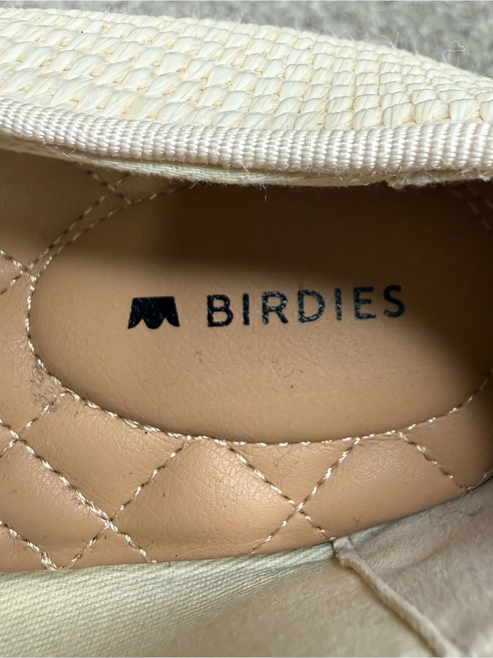 Birdies Cream Woven Slip-On Loafers